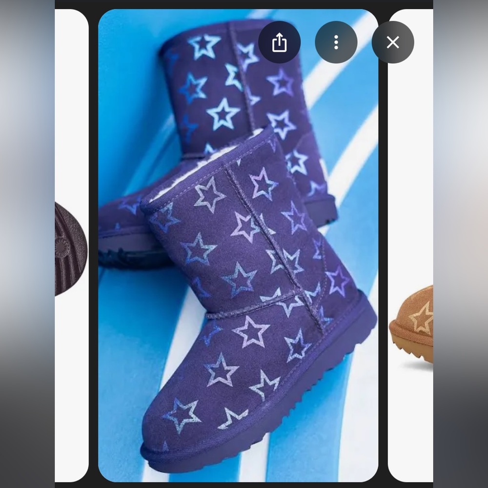 NWOT UGGS Girls iridescent purple with Stars - Picture 6 of 6